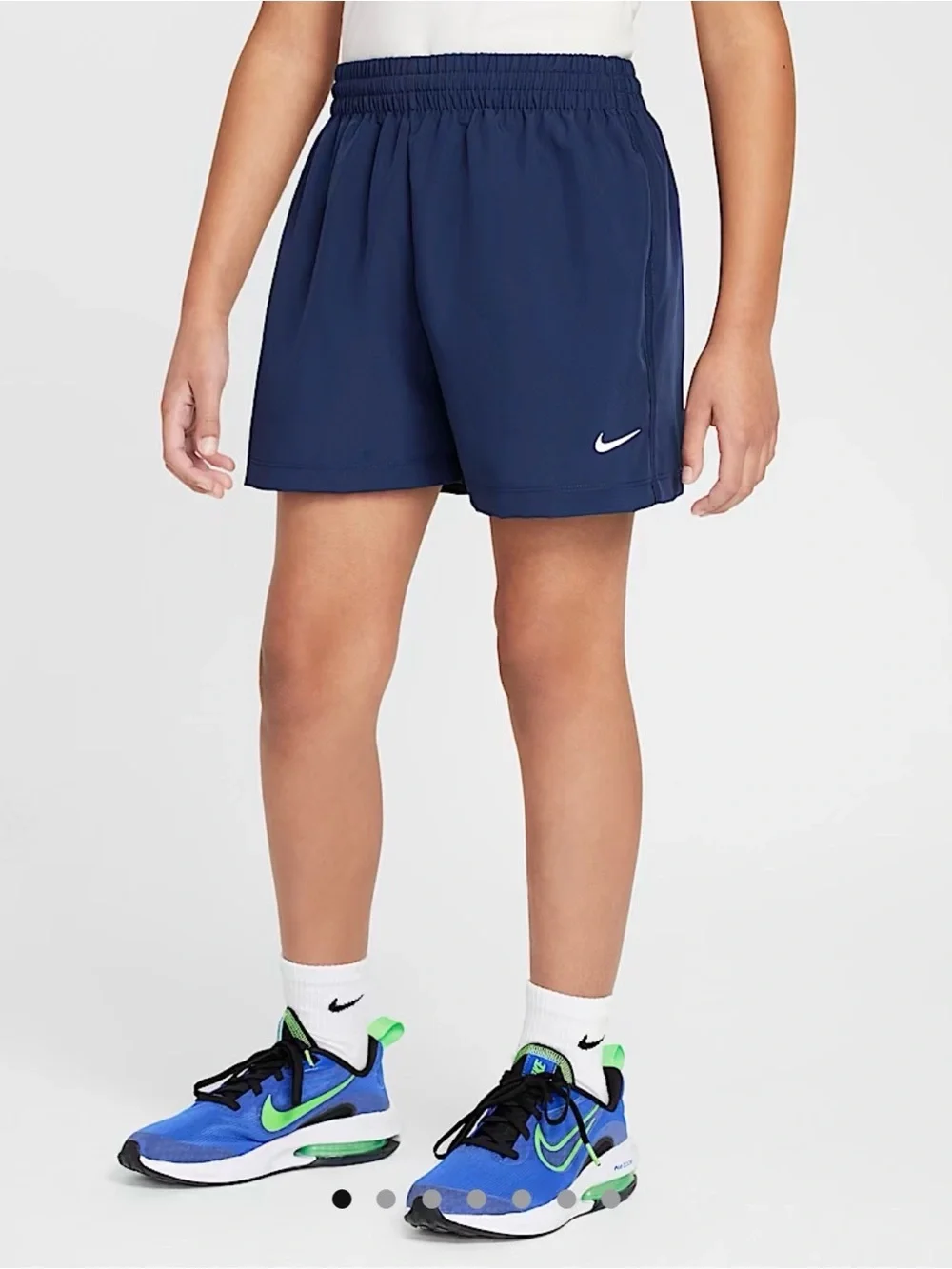 3 pairs of Nike Boys Navy Blue Athletic Shorts with Swoosh.